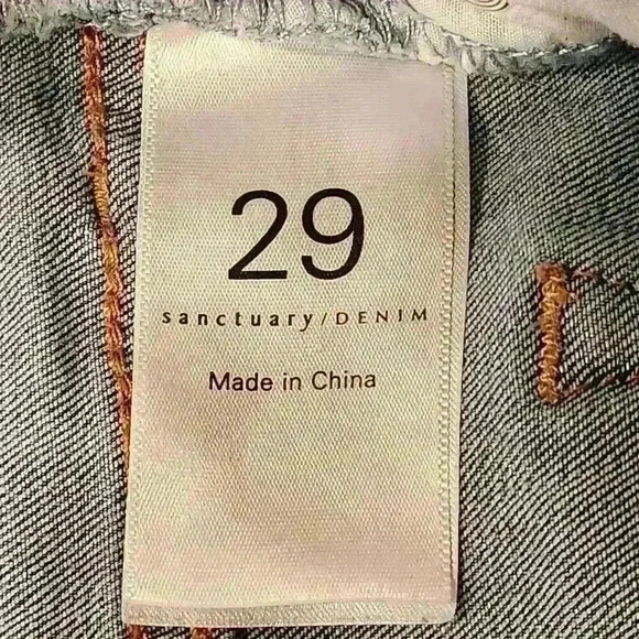 Sanctuary Denim Connector Frayed Hem Kick Crop Light Wash Missy Jeans - Picture 9 of 11